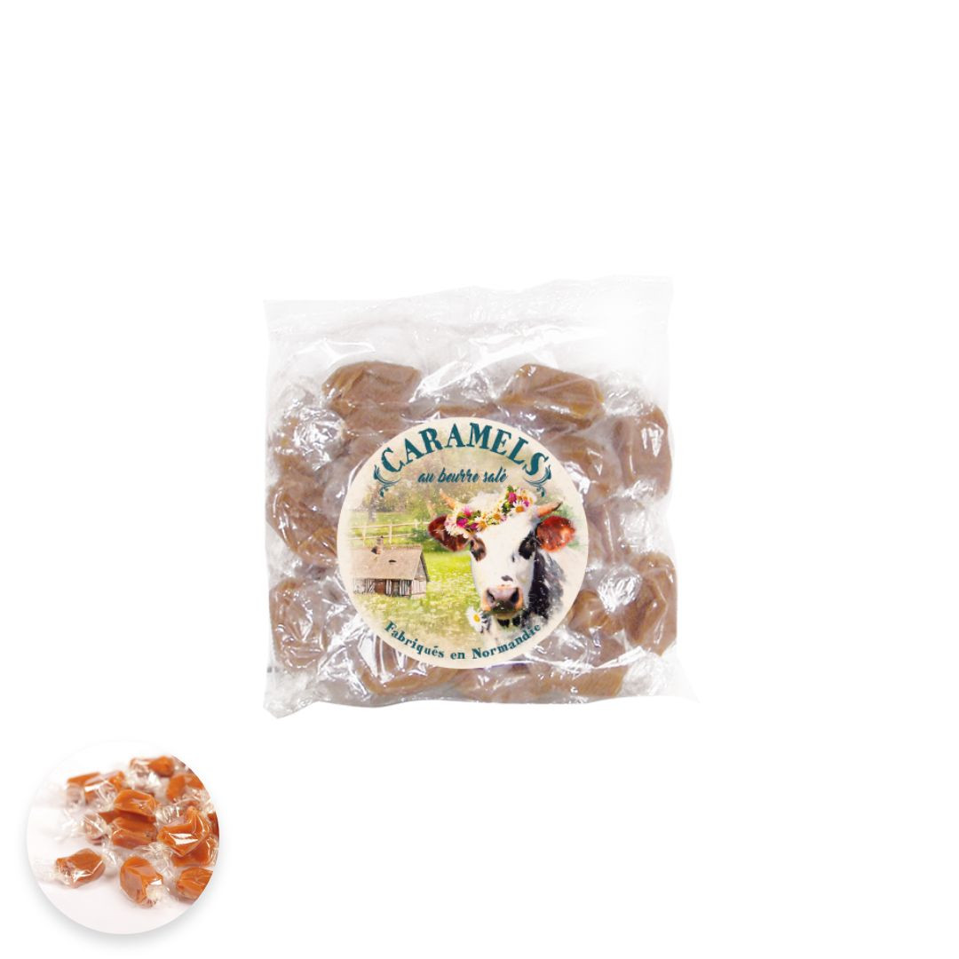 Achat Sachet coussin Normandie vintage caramels au beurre salé fabriqués en Normandie en ligne 1 