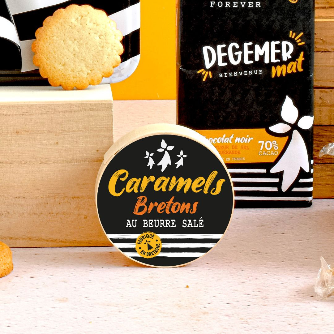 Achat Petite boîte en bois drapeau breton caramels au beurre salé et à la fleur de sel de Bretagne en ligne 3 