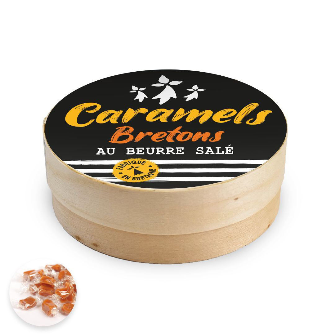 Achat Grande boîte en bois drapeau breton caramels au beurre salé et à la fleur de sel de Bretagne en ligne 1 