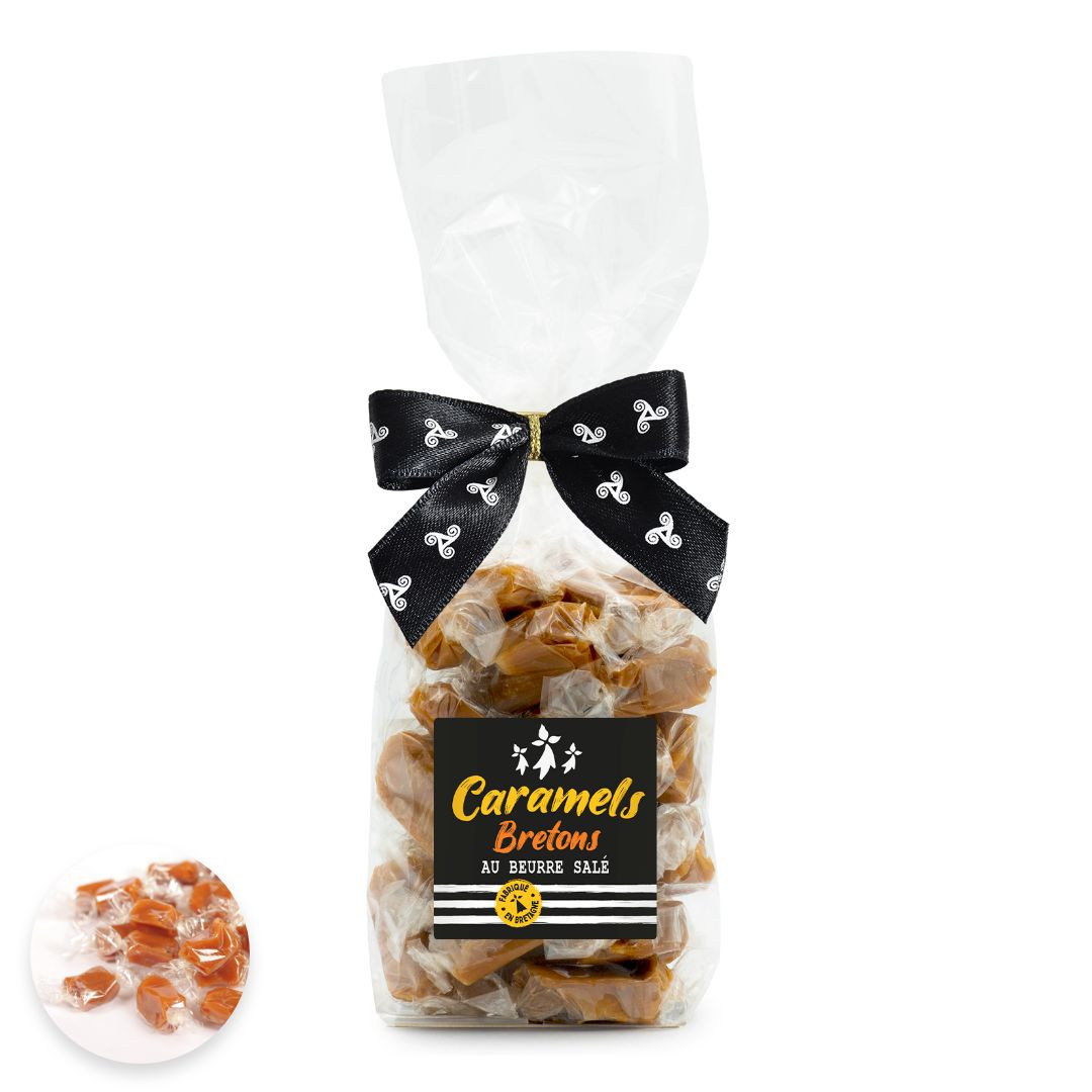 Achat Grand sachet drapeau breton caramels au beurre salé et à la fleur de sel de Bretagne en ligne 1 