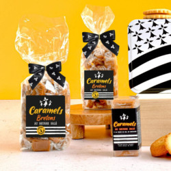 Grand sachet drapeau breton caramels au beurre salé et à la fleur de sel de Bretagne