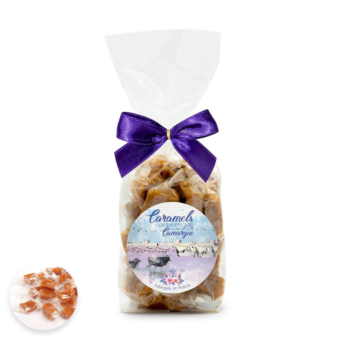 Achat Grand sachet Camargue aquarelle caramels beurre salé et fleur de sel de Camargue en ligne 1 