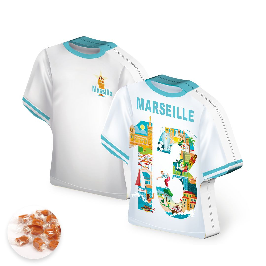 Achat Boîte tee-shirt Marseille caramels beurre salé et fleur de sel de Camargue en ligne 1 