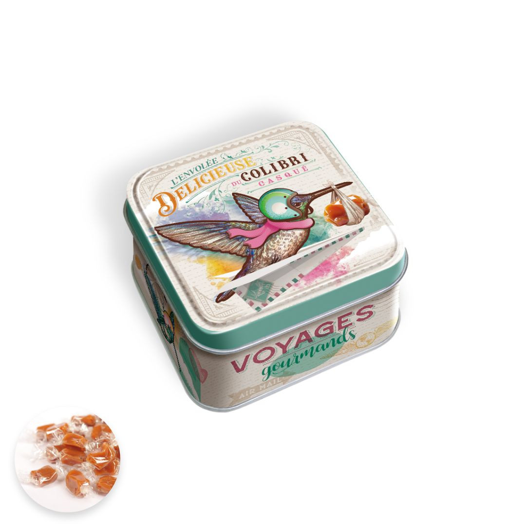 Achat Boîte mini carrée colibri Voyages Gourmands caramels au beurre salé en ligne 1 