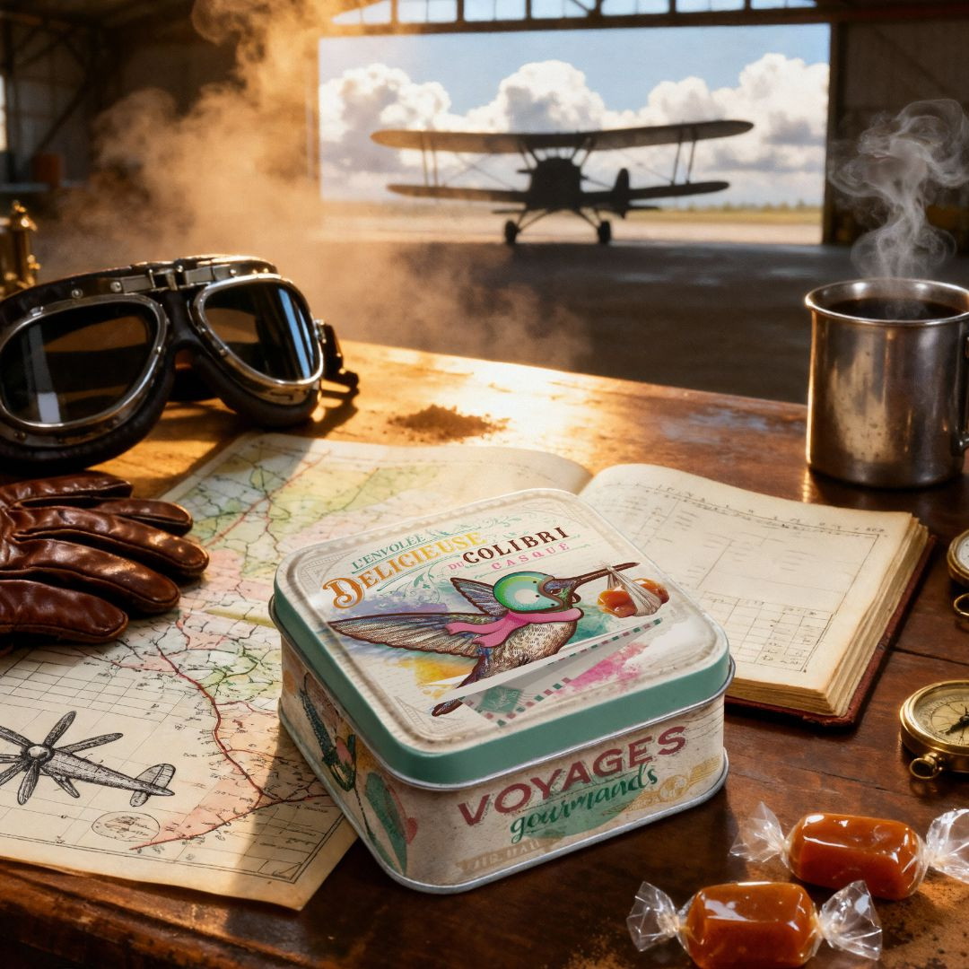 Achat Boîte mini carrée colibri Voyages Gourmands caramels au beurre salé en ligne 3 