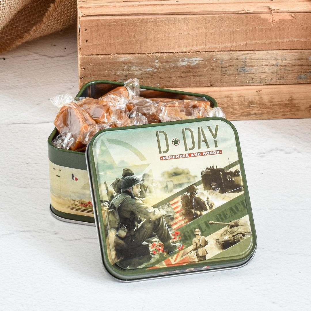 Achat Boîte mini carrée D-DAY remember caramels au beurre salé fabriqués en Normandie en ligne 3 