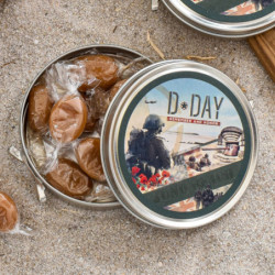 Boîte cirage D-DAY remember bonbons caramel à la crème fabriqués en Normandie