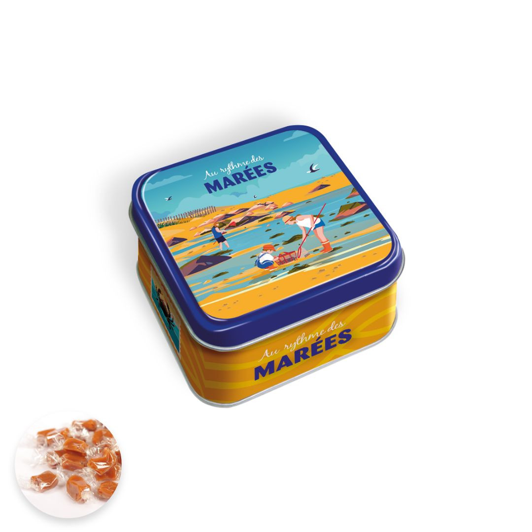 Achat Boîte mini carrée "au rythme des marées" caramels au beurre salé en ligne 1 
