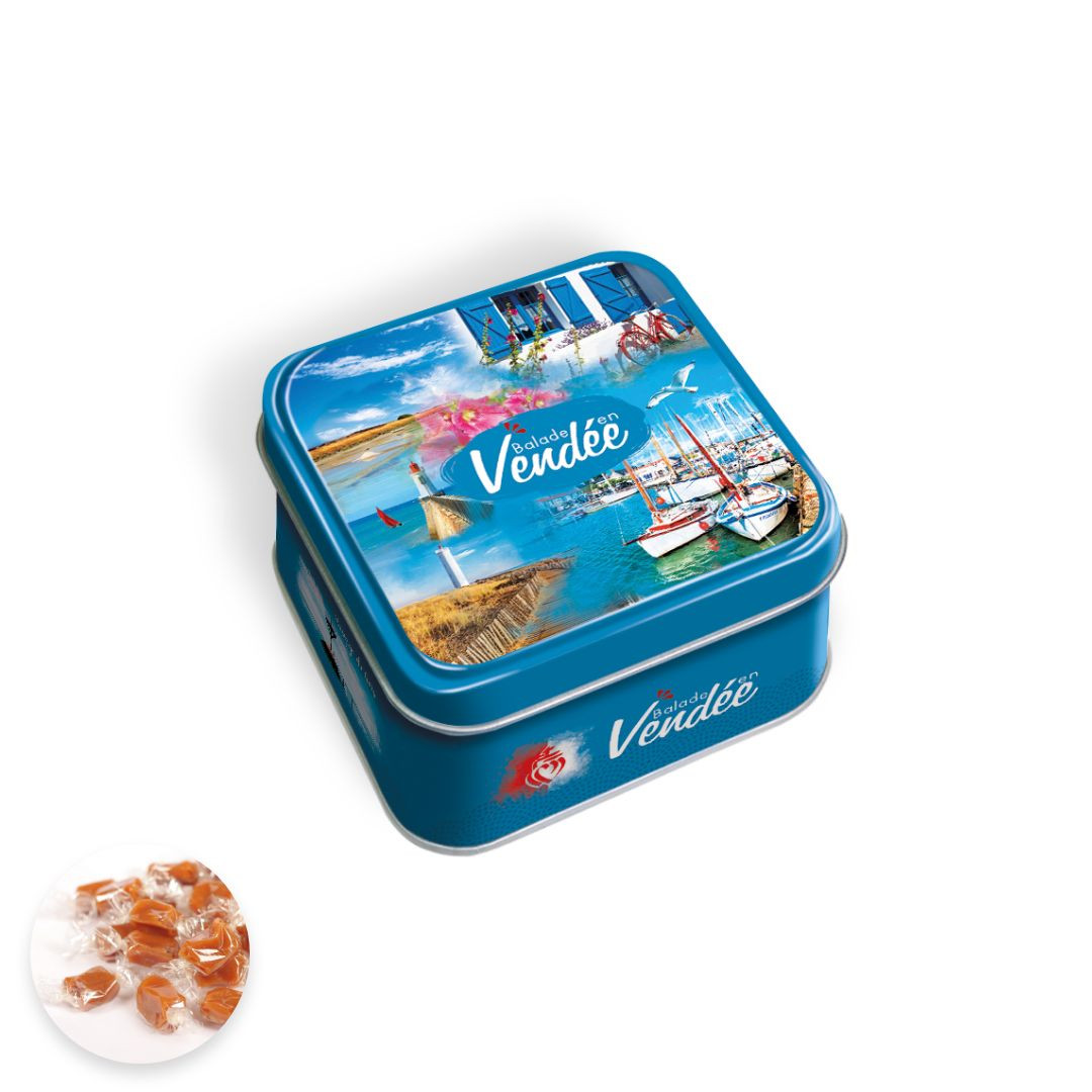 Achat Boîte mini carrée multivue vendée caramel au beurre salé et à la fleur de sel de Vendée en ligne 1 