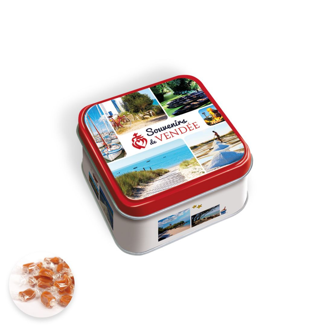 Achat Boîte mini carrée souvenirs de Vendée caramel au beurre salé et à la fleur de sel de Vendée en ligne 1 