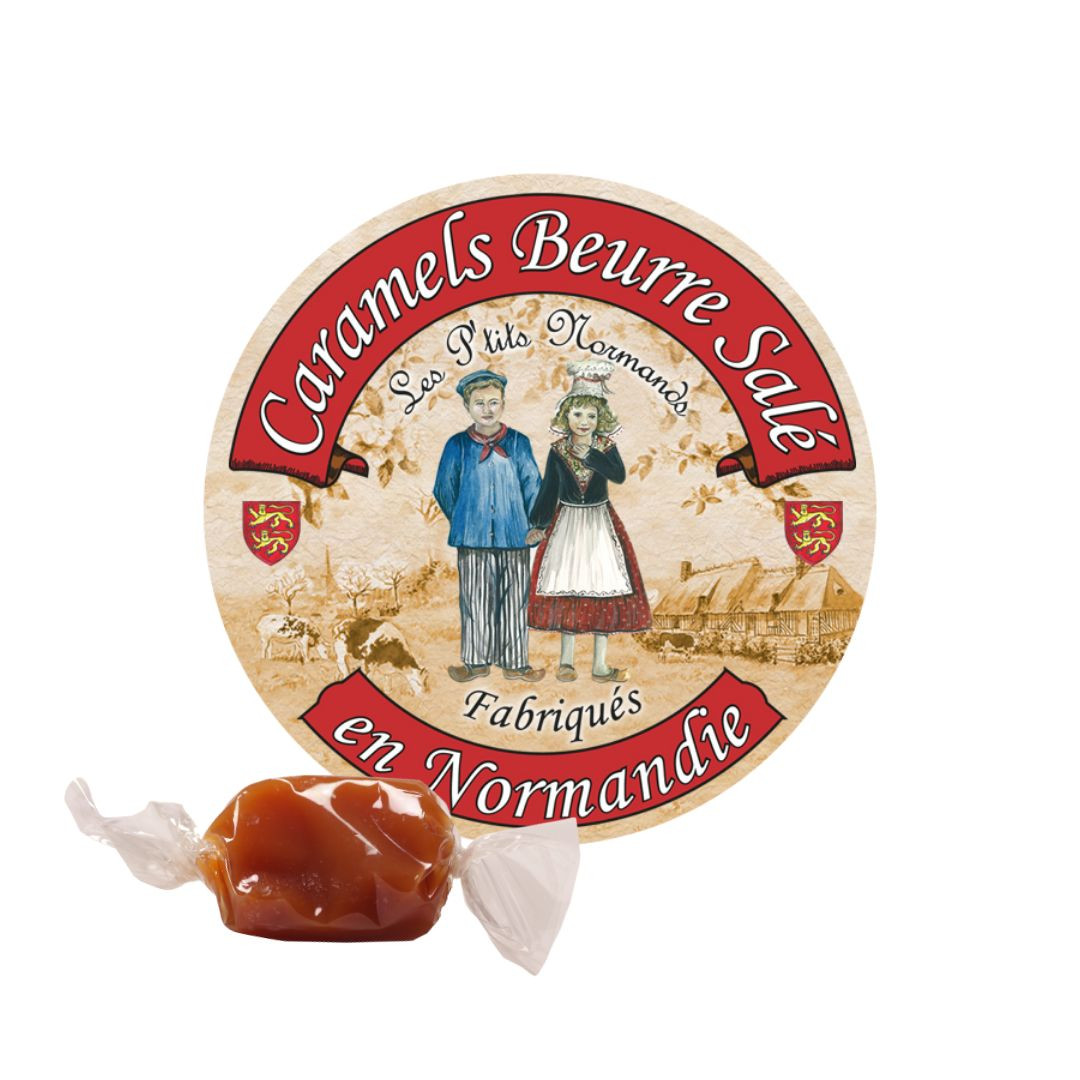 Achat Vrac Caramels au beurre salé et à la fleur de sel fabriqués en Normandie + étiquette P'tits normands en ligne 1 