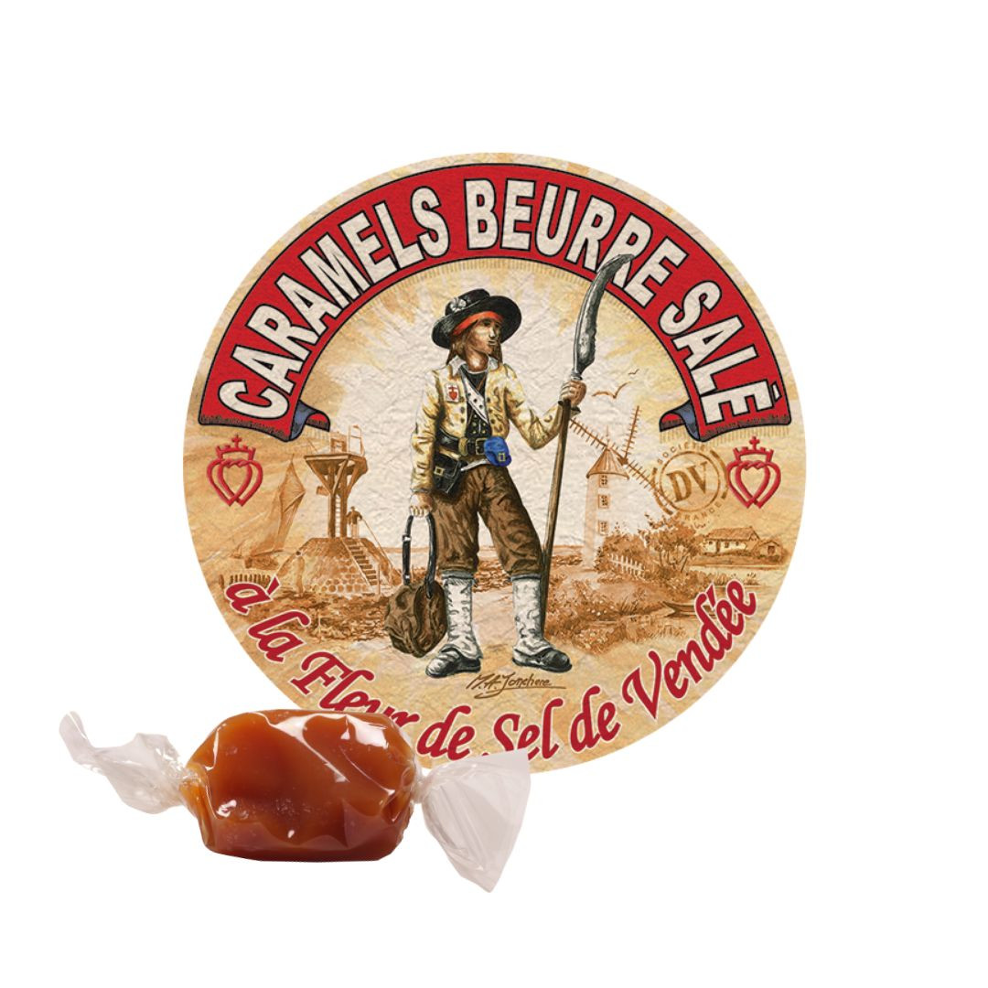 Achat Vrac Caramels au beurre salé et à la fleur de sel de Noirmoutier + étiquette Vendée chouan en ligne 1 