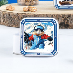 Boîte savon marmotte en ski caramels au beurre salé et fleur de sel