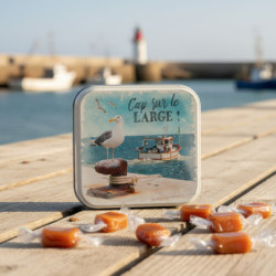 Boite savon Mouette caramels beurre salé et fleur de el de Guérande