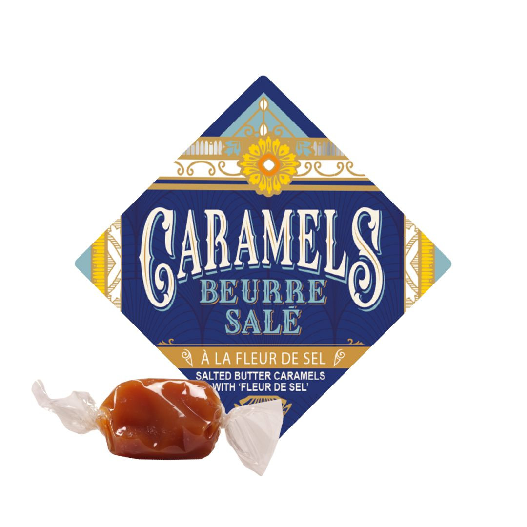 Achat Vrac Caramels au beurre salé et à la fleur de sel de Guérande + étiquette DELICES DE LA BELLE EPOQUE en ligne 1 