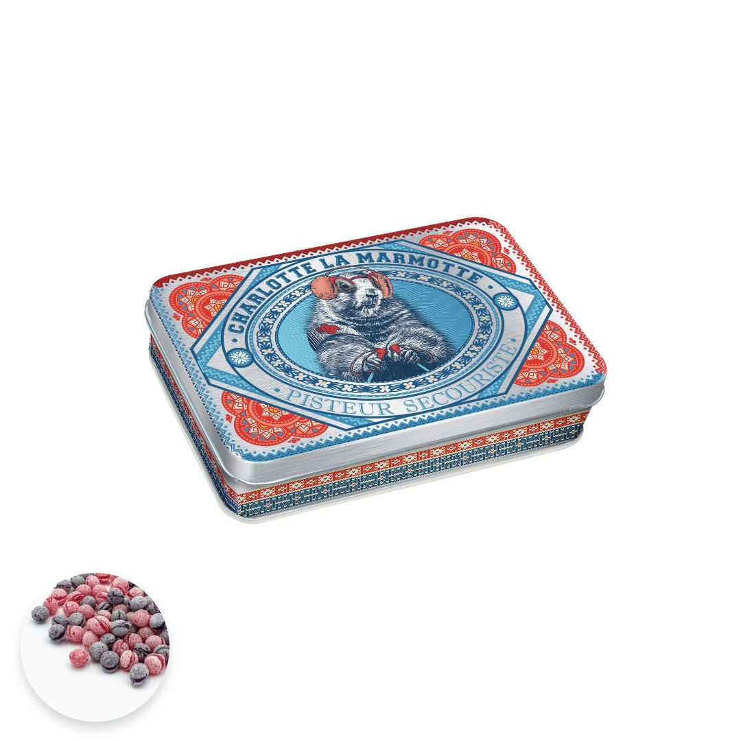 Achat Boîte pastille Charlotte la marmotte bonbons saveur myrtille framboise en ligne 1 