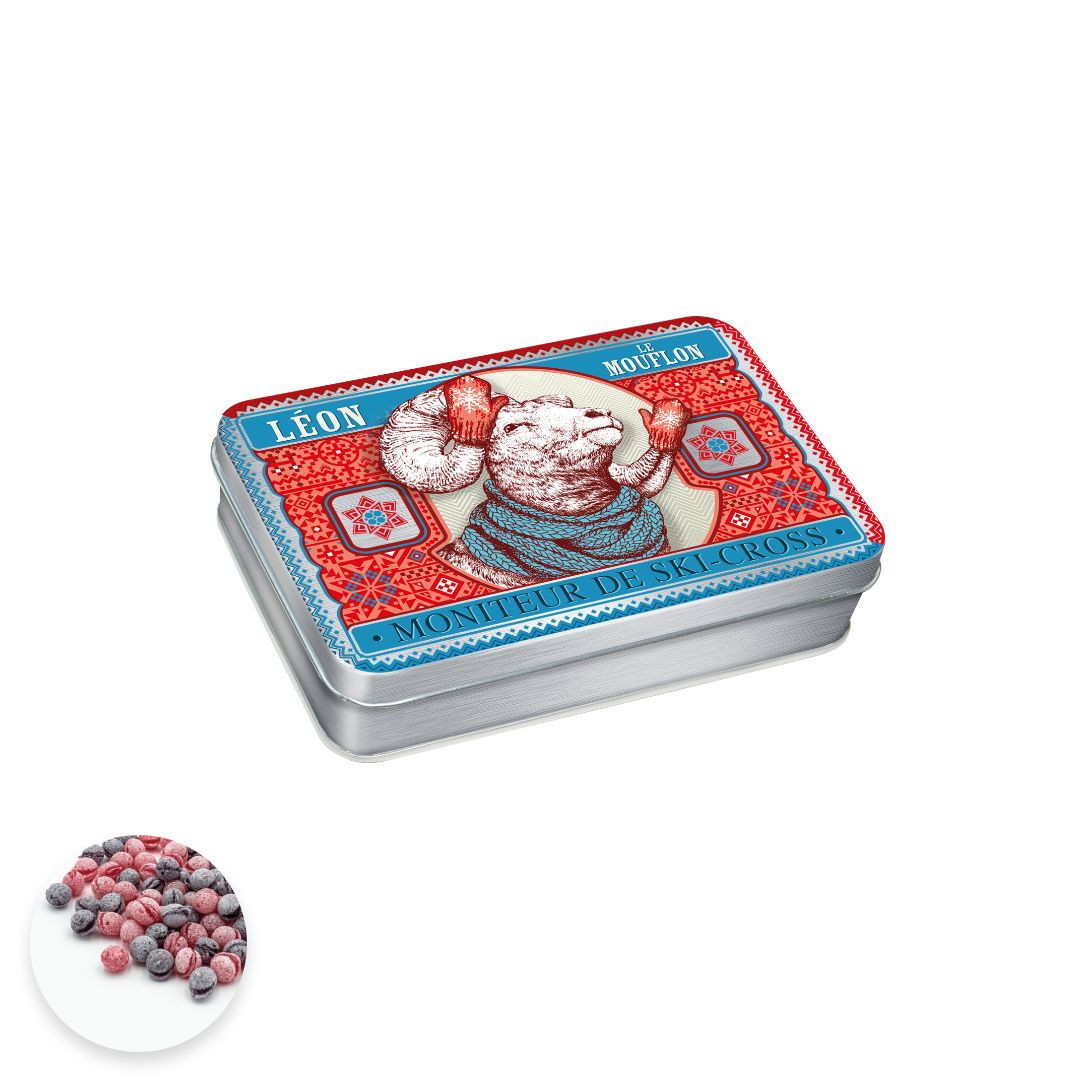 Achat Boîte pastille Léon le mouflon bonbons saveur myrtille framboise en ligne 1 