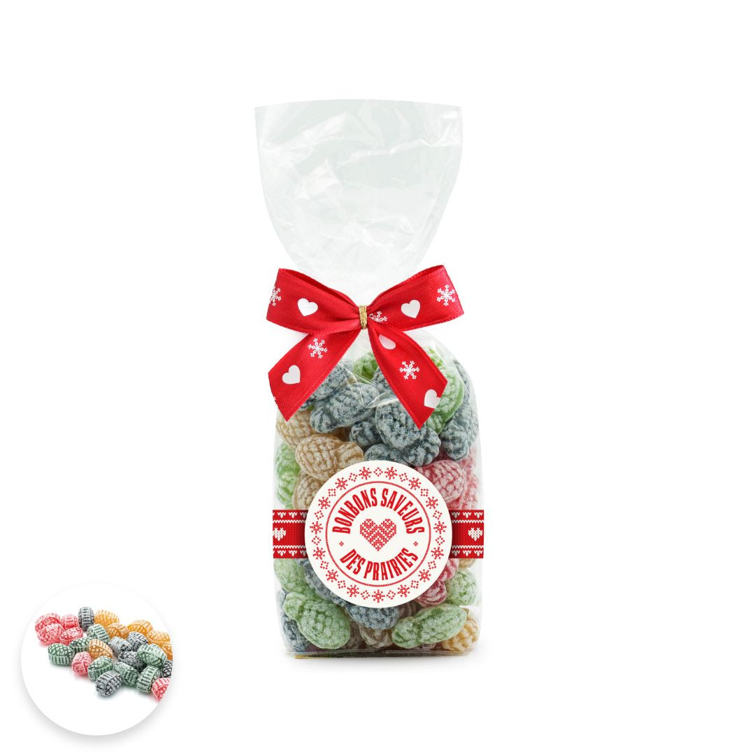Achat Sachet collection cœur rouge bonbons sucre cuit aux saveurs des prairies en ligne 1 