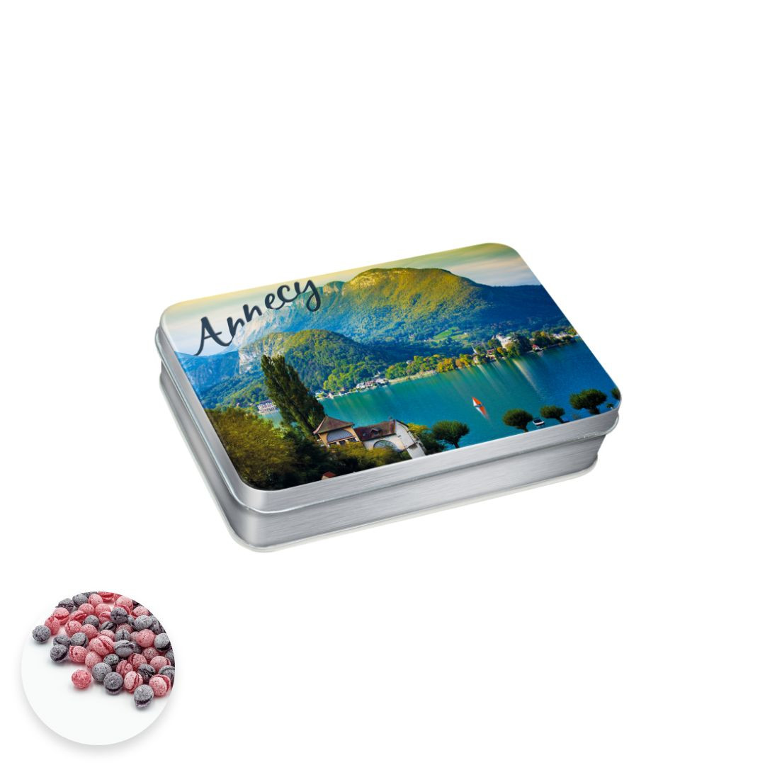 Achat Boîte pastille Annecy collection Annecy bonbons sucre cuit myrtille et framboise en ligne 1 