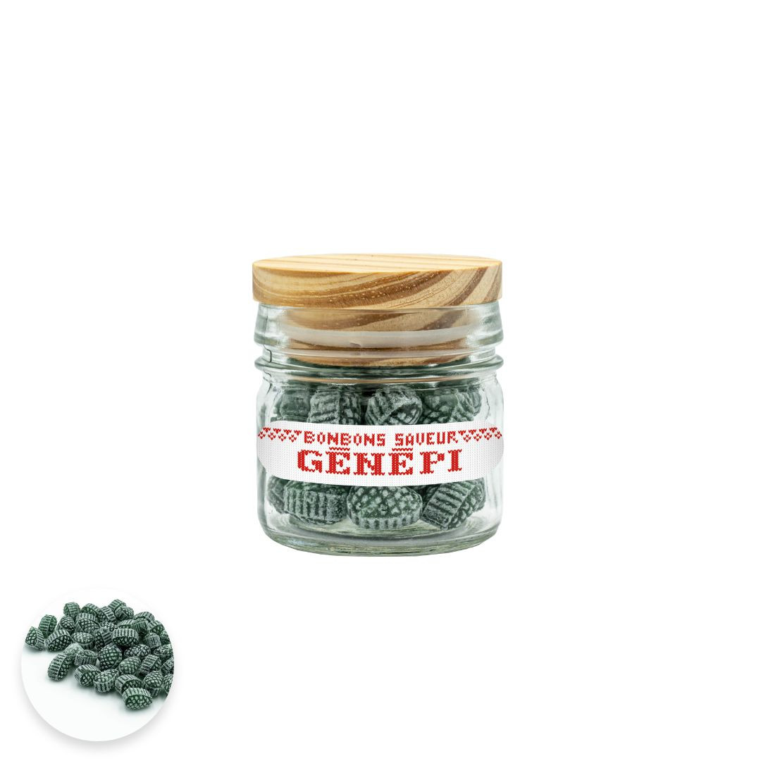 Achat Bocal bouchon bois collection cœur rouge bonbons sucre cuit au génépi en ligne 1 
