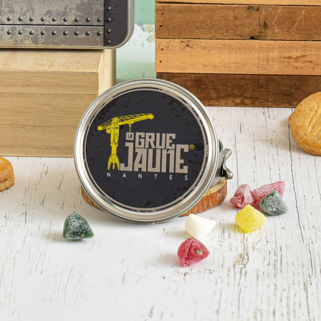 Achat Boîte ronde grue jaune cirage berlingots nantais en ligne 3 