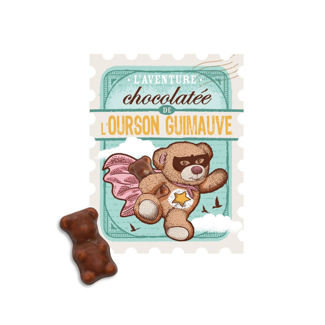Achat Vrac Oursons guimauve chocolat au lait + étiquette Voyages Gourmands en ligne 1 