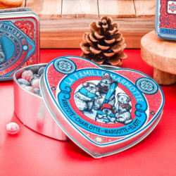 Boîte coeur la famille marmotte bonbons saveur myrtille framboise