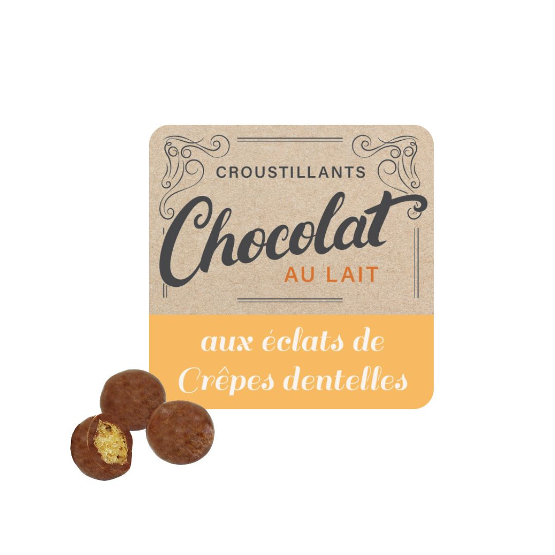 Achat Vrac Billes croustillants chocolat au lait et crêpe dentelle + étiquette visuelle en ligne 1 