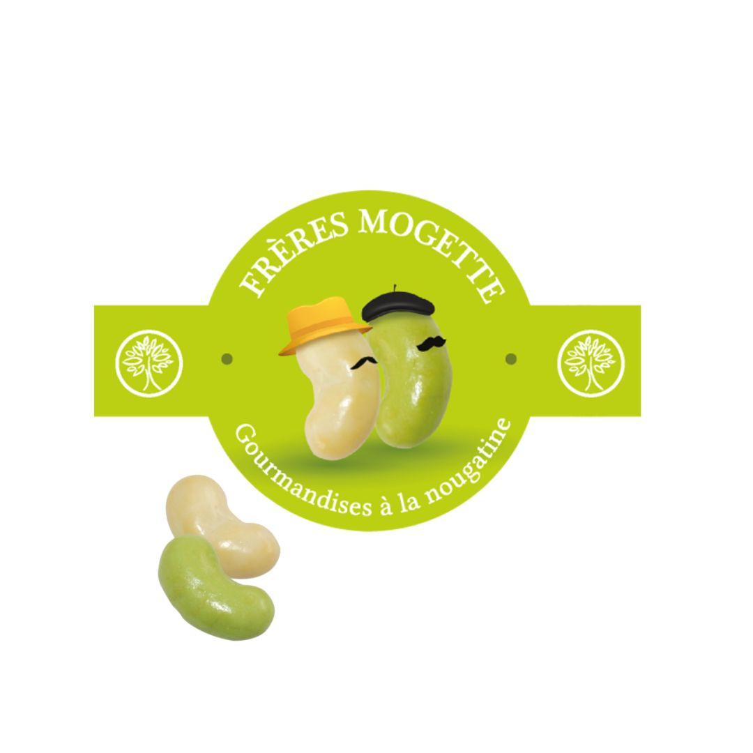 Achat Vrac Mogettes vertes beurre de cacao et nougatine + étiquette frères mogettes en ligne 1 