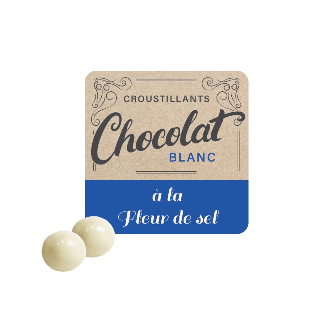 Achat Vrac Billes croustillants chocolat blanc et fleur de sel + étiquette visuelle en ligne 1 