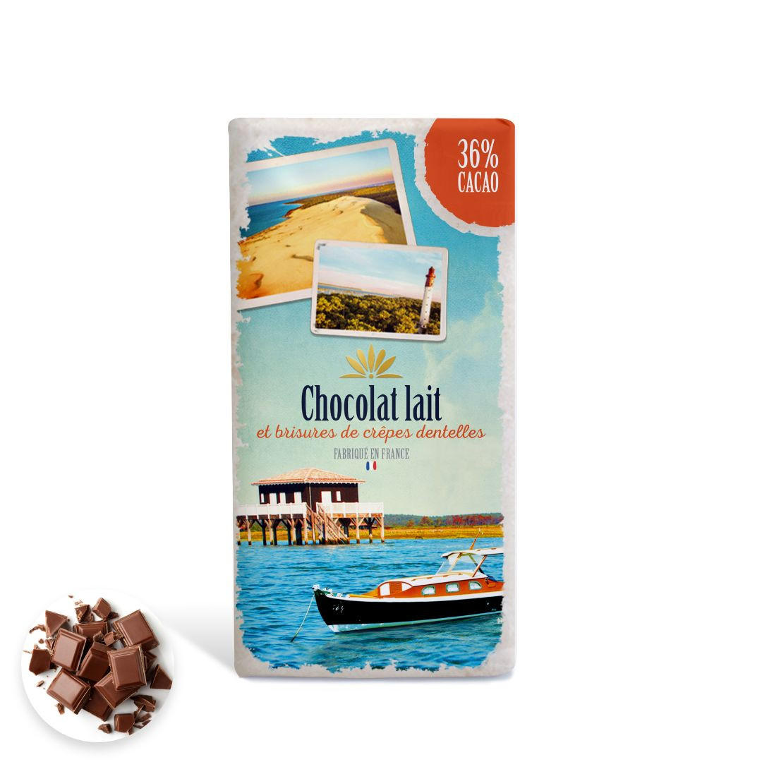 Achat Tablette bassin d'Arcachon chocolait au lait feuillante 36% de cacao en ligne 1 