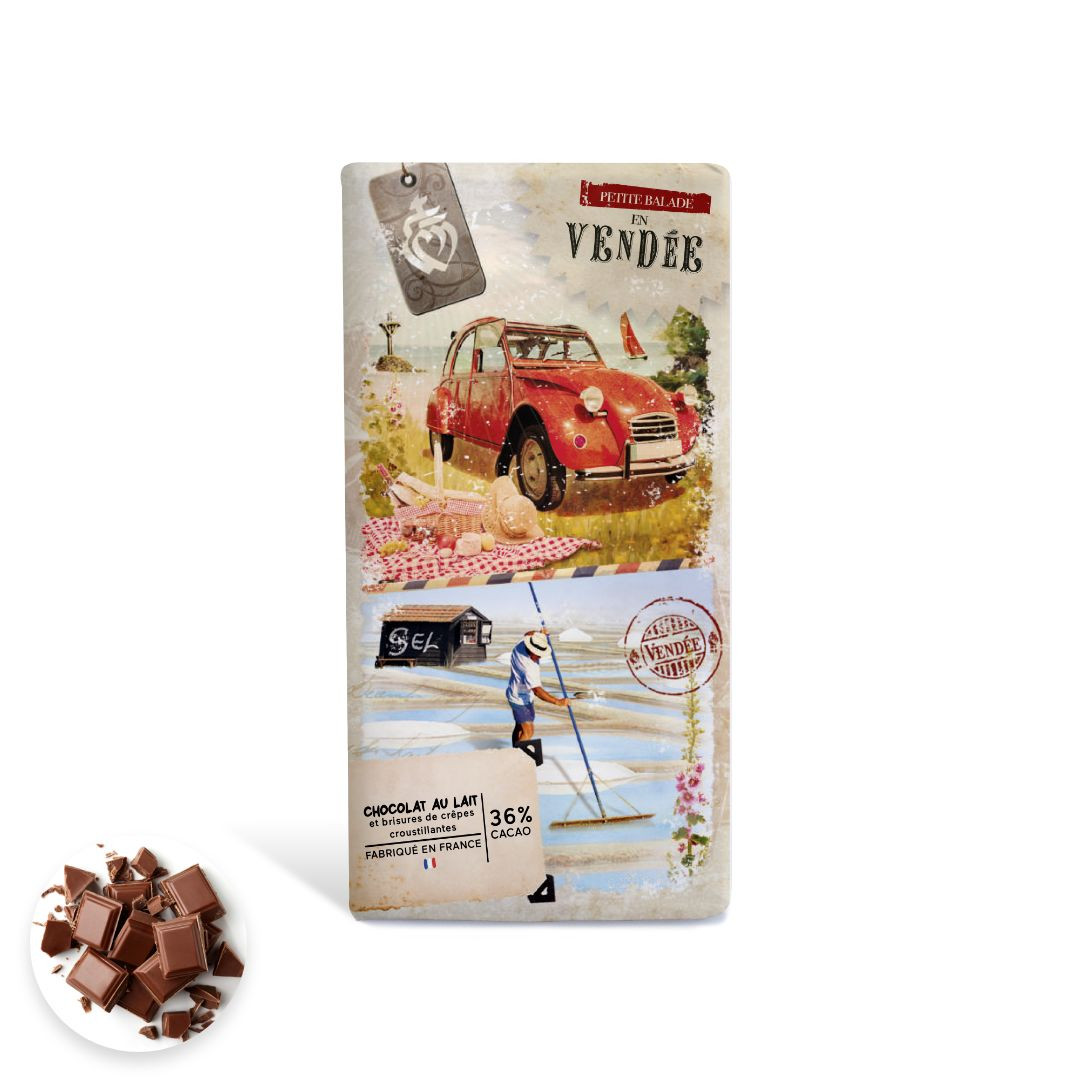 Achat Tablette Vendée vintage chocolat au lait feuillante 36% de cacao en ligne 1 