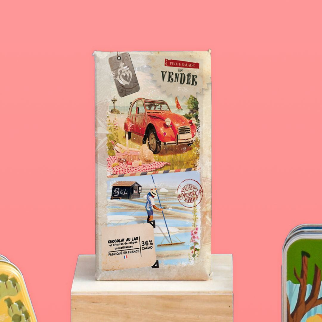 Achat Tablette Vendée vintage chocolat au lait feuillante 36% de cacao en ligne 3 