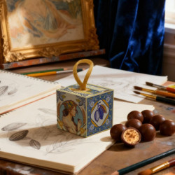 Cube carton billes croustillantes chocolat au lait et crêpe dentelle Les délices de la belle époque