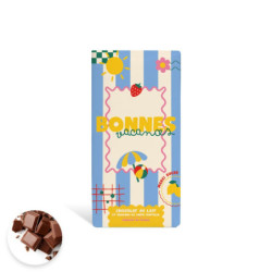 Tablette chocolat lait crêpe dentelle bonnes vacances