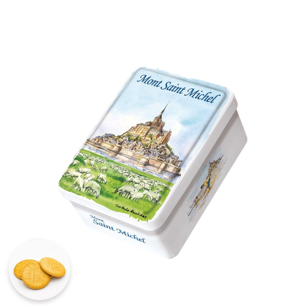 Achat Boîte sucrette Mont-Saint-Michel aquarelle moutons grands sablés normands en ligne 1 