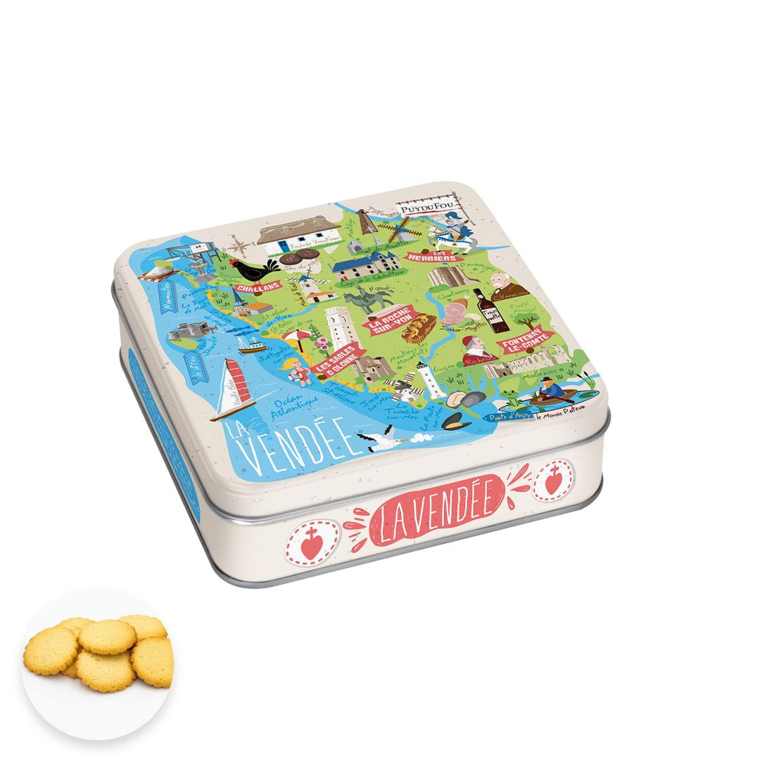 Achat Boîte carrée carte de Vendée galettes vendéennes en ligne 1 