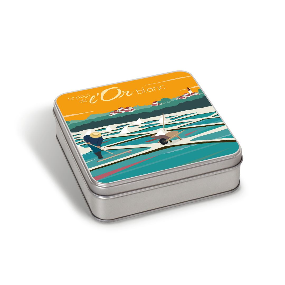 Achat Boîte carrée l'or blanc galettes pur beurre à la fleur de sel de Bretagne en ligne 1 