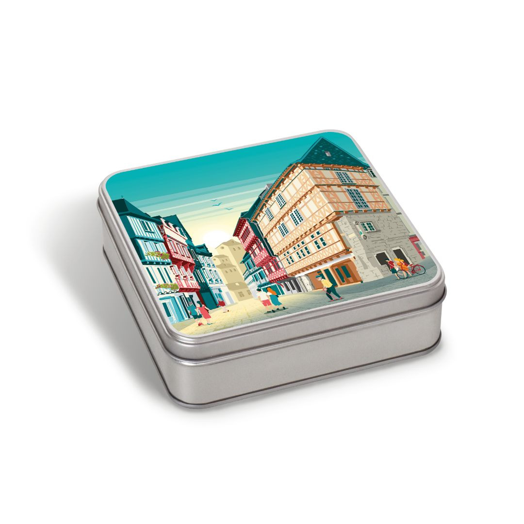 Achat Boîte carrée maison colombage galettes pur beurre à la fleur de sel de Bretagne en ligne 1 