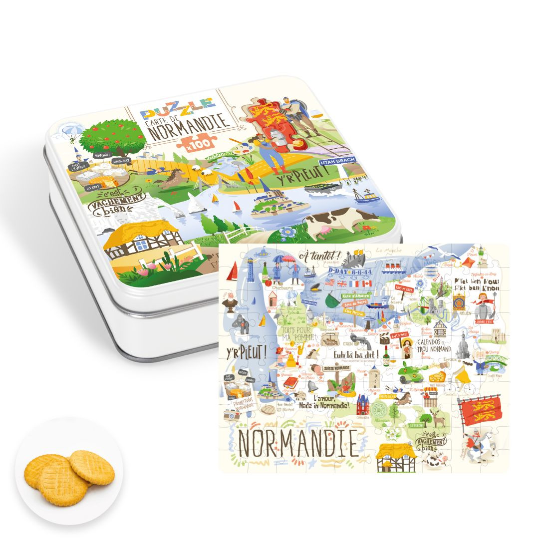 Achat Boîte carrée puzzle sablés normands en ligne 1 
