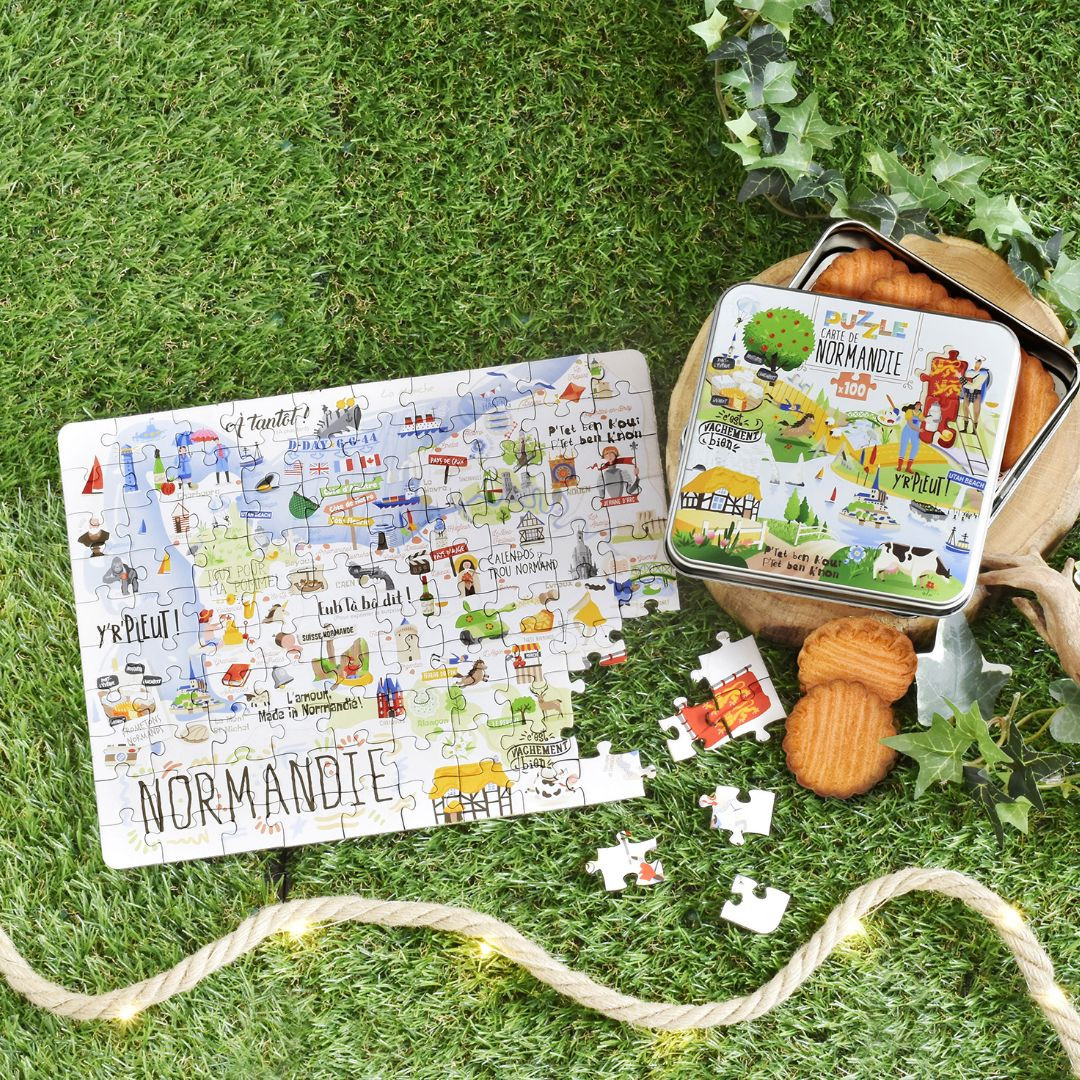 Achat Boîte carrée puzzle sablés normands en ligne 3 