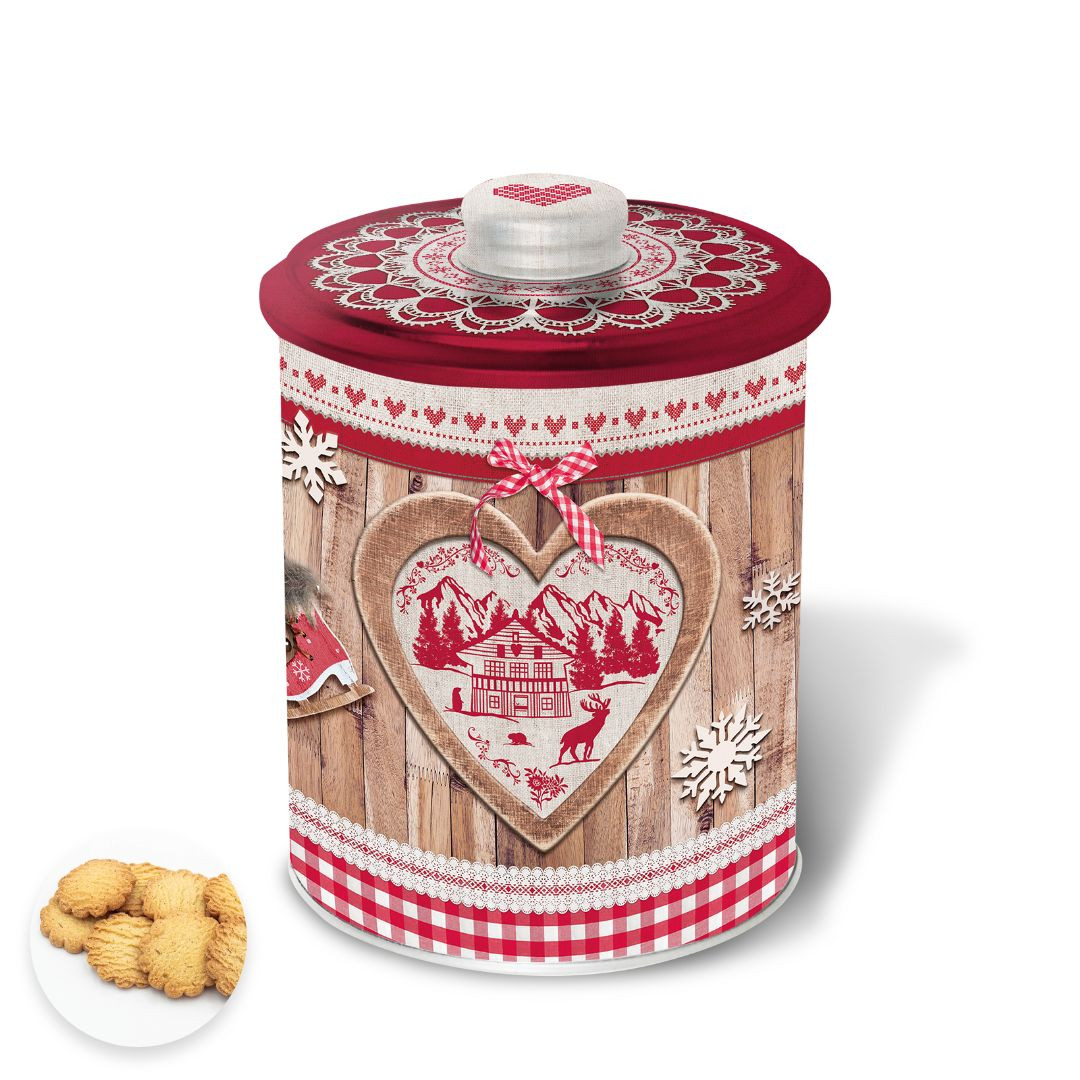 Achat Boîte à biscuits collection cœur rouge sablés au beurre des Alpes en ligne 1 