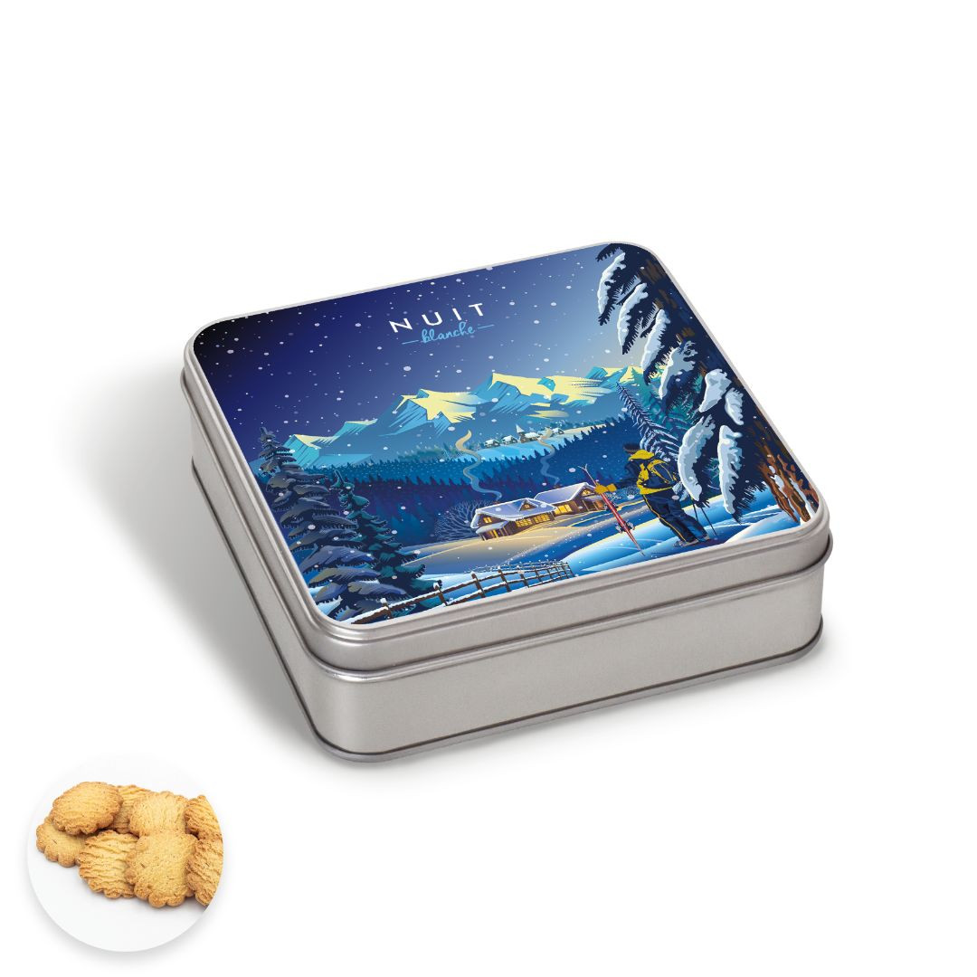 Achat Boîte carrée nuit blanche sablés au beurre des Alpes en ligne 1 