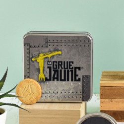 Boîte carrée grue jaune argent galettes pur beurre à la fleur de sel de Guérande
