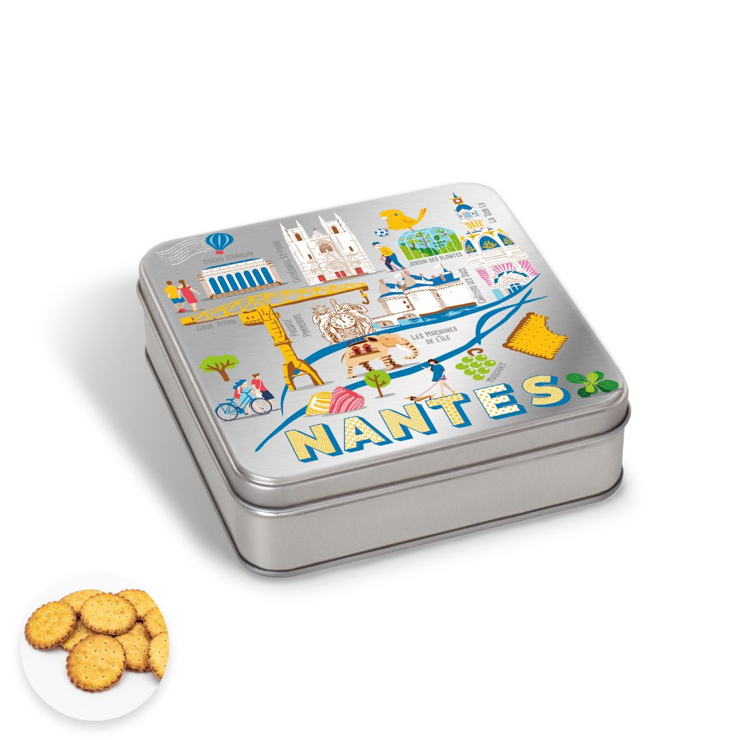 Achat Boîte carrée balade à Nantes galette pur beurre à la fleur de sel en ligne 1 