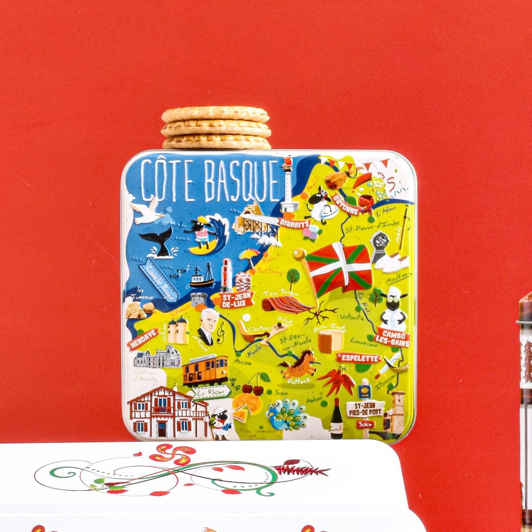 Achat Boîte carrée carte Côte Basque galettes nature en ligne 3 