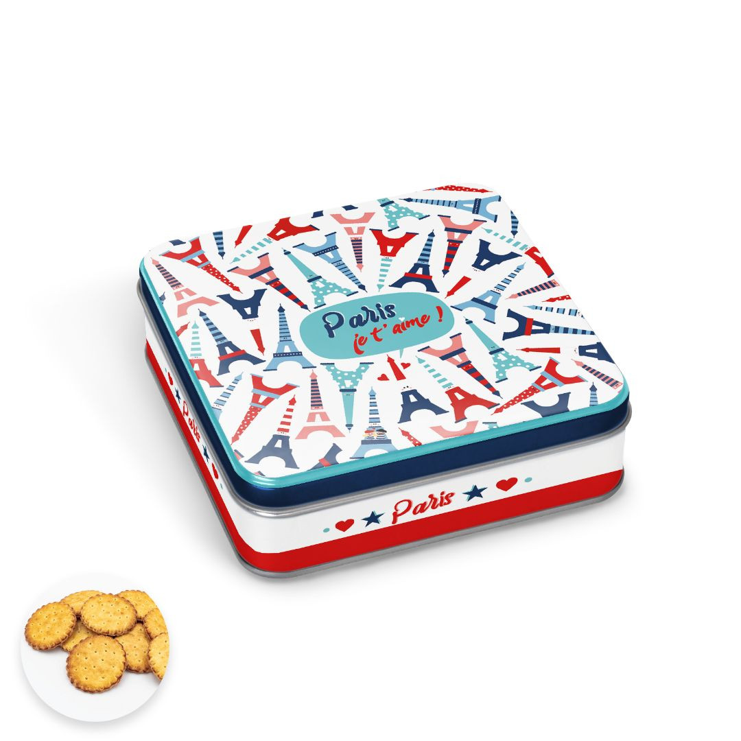 Achat Boîte carrée tour Eiffel Lali galettes pur beurre à la fleur de sel en ligne 1 