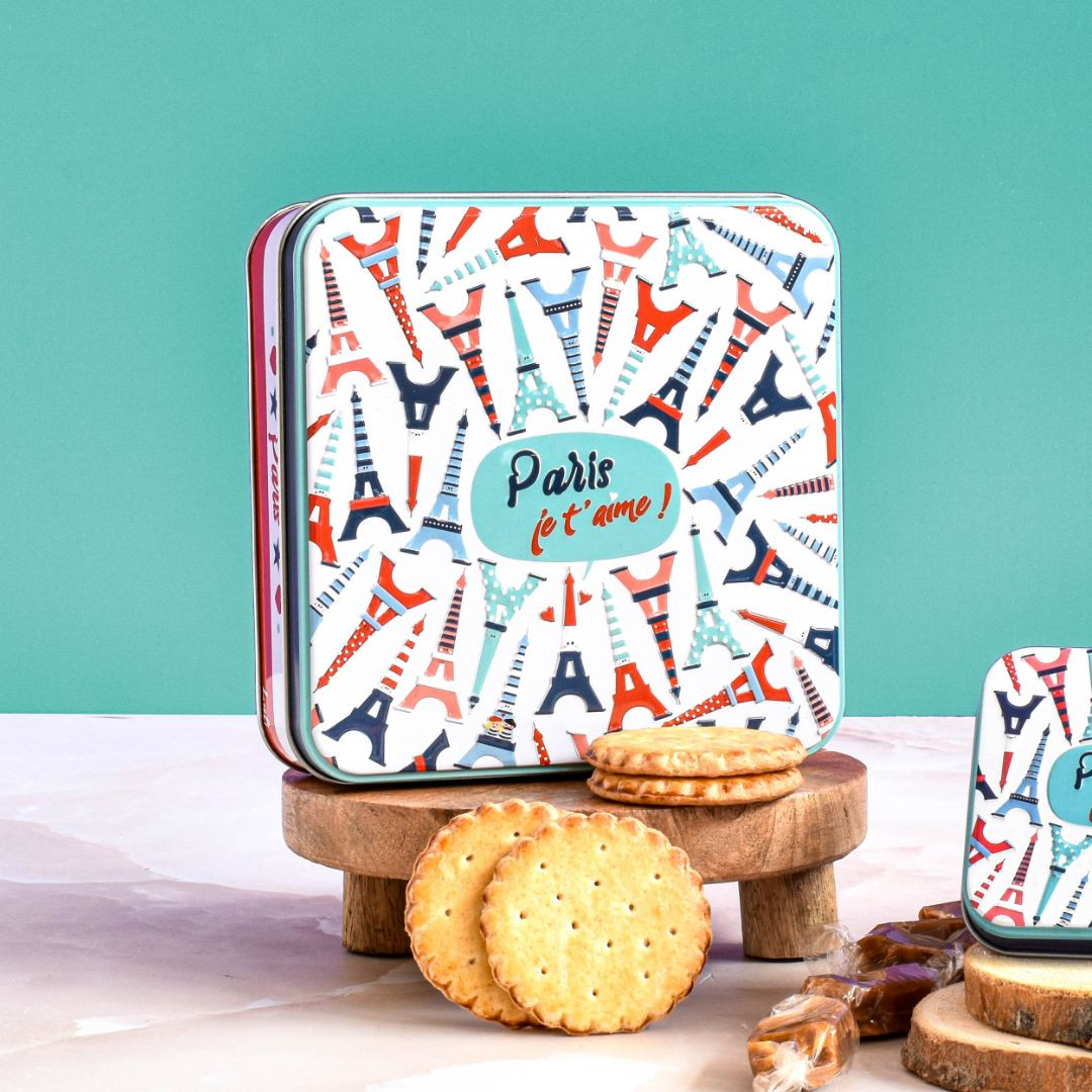 Achat Boîte carrée tour Eiffel Lali galettes pur beurre à la fleur de sel en ligne 3 