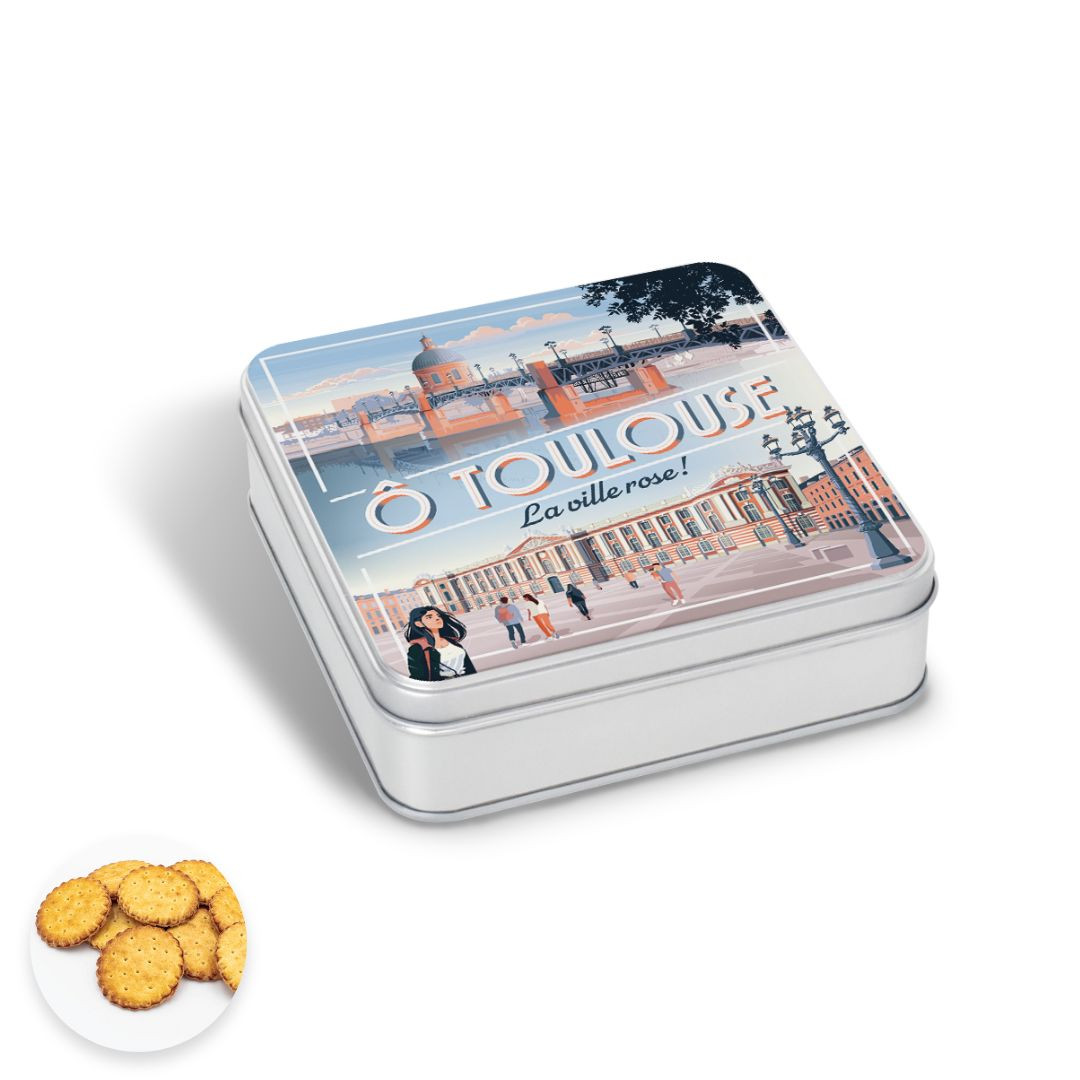 Achat Boîte carrée Toulouse la ville rose galettes nature en ligne 1 