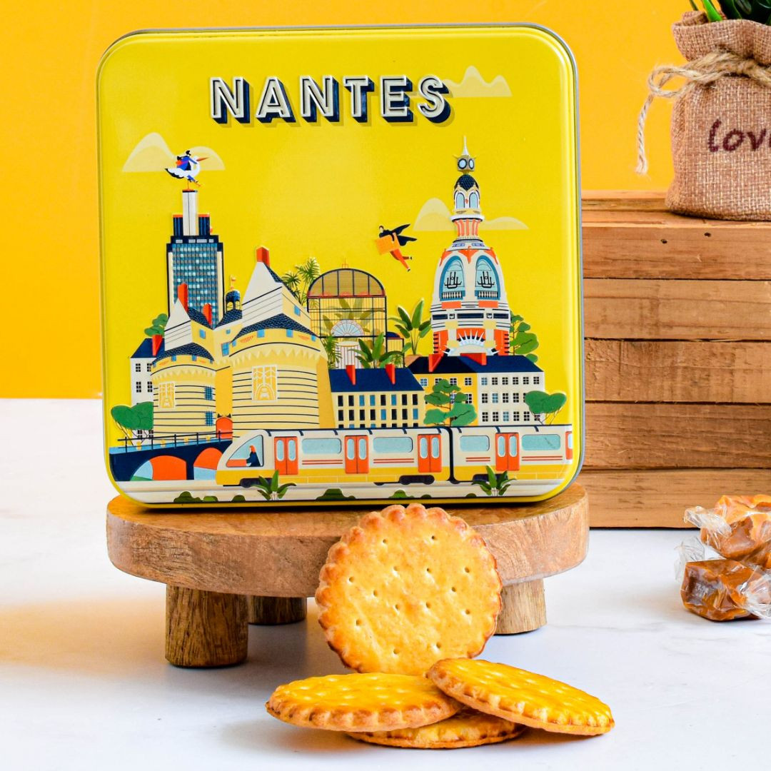 Achat Boîte carrée tour à Nantes galettes pur beurre à la fleur de sel en ligne 3 